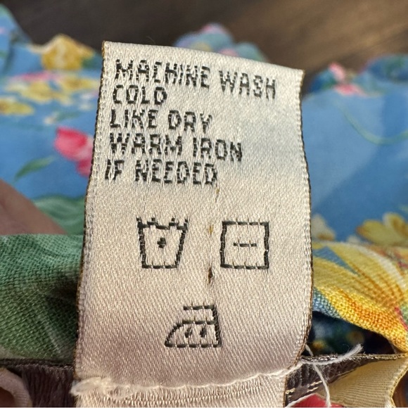 Vintage Blue Floral Linen Blend Jacket - Size Large - Picture 6 of 6